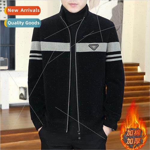 Standing collar tweed coat men short fall winter new high-gr
