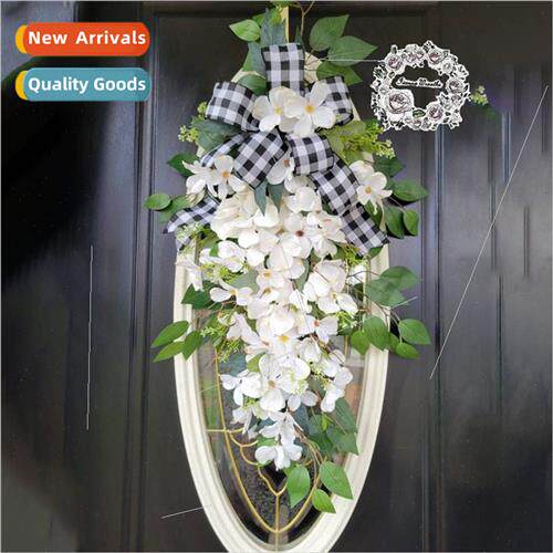 Spring mulated Whe Flower Wreath Front Door Swag Door Hangin