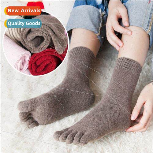 Five Fingers Socks Women Wool Socks Winter Mid-Calf Socks Pu