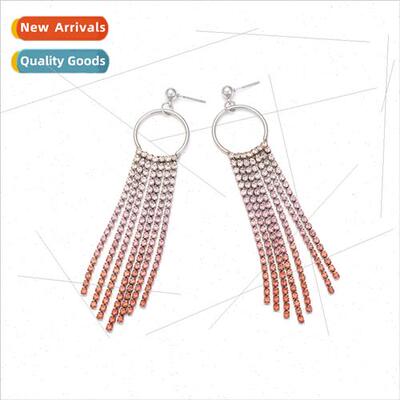 temperament light luxury full diamonds long earrings persona