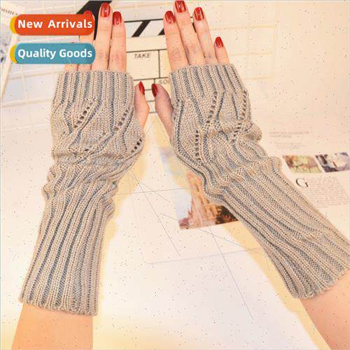 Woolen gloves female winter students cute ladies open finger