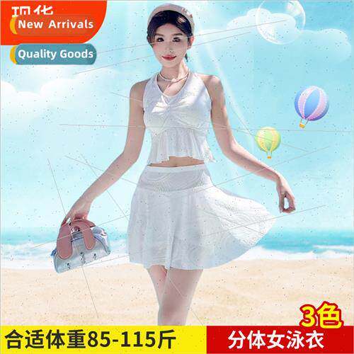 2024  of womens swimsus spl neck two-piece girl solid color
