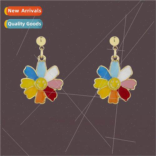 Sun flower earrings sweet lovely colorful small flower petal