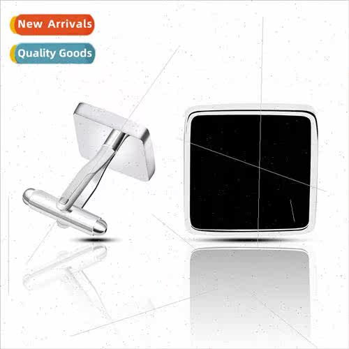 New creative square black lacquer cufflinks French business