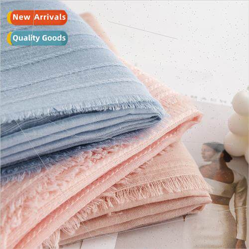 Spring Autumn tassel warp knting solid color scarf female fa