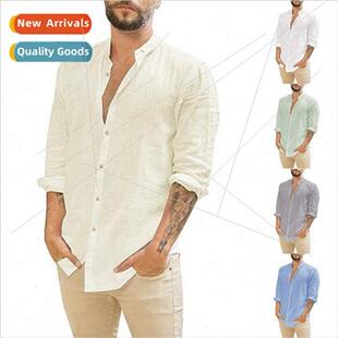 nen Cardigan Standing Men Coll Casual Loose Color 2023 Solid