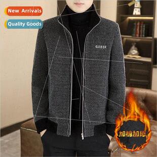 big size imation Men thickened jacket sable sta tweed