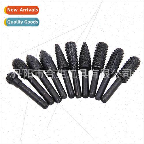 10pcs Black Wolf Tooth Rod Woodworking Rotary File Electric