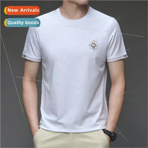 2023 summer round neck tops men short-sleeved cotton fashion