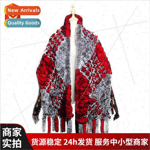 Korean  simple otter rabb hair scarf shawl shawl dual-use fu