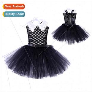 Mesh COS Lace Whe Dress Black Halloween Costumes Adams New