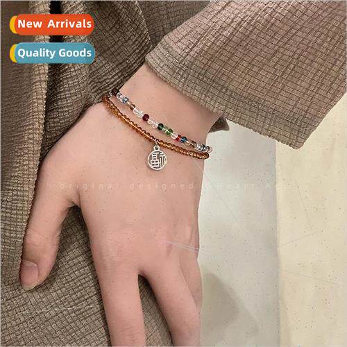 Summer Rainbow Fook Crystal Beaded Bracelet Girls che Girlfr