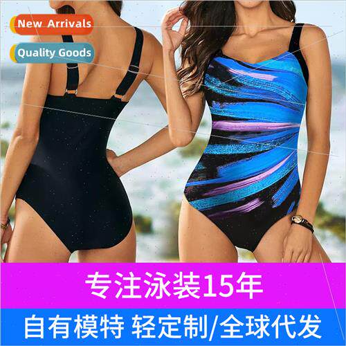 Summer Europe new womens one-piece swimsu swimsu swimsu halt