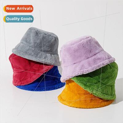 Candy-coloured fisherman hat winter cold plush warm light pl