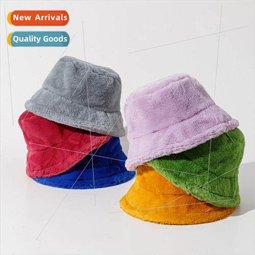 Candy-coloured fisherman hat winter cold plush warm light pl