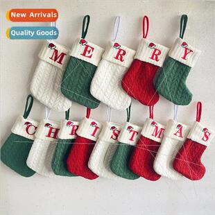 Knted Letters Socks Embroidered Chi Woolen Decorations