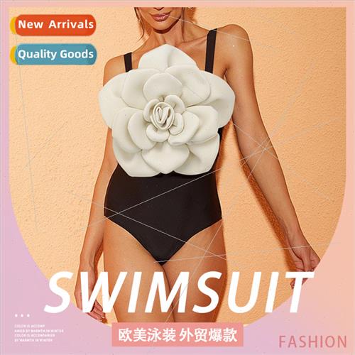 One-piece Swimsu Europe New Tummy Covering Stereoscopic Flow