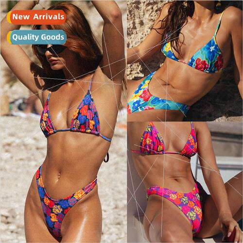 2024 new swimsu bikini three-piece Europeins sexy hottie bac