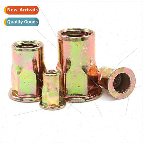 Rivet nut color zinc flat head half hex rivet nut pull nut m