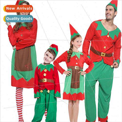 Europe Adult Christmas Costume Children Christmas Elf Su Red