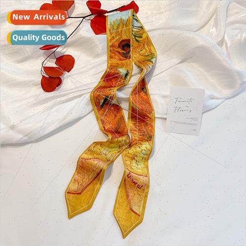 Japan simple lerary sunflower oil painting double satin smal