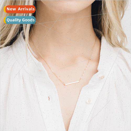 Korea stainless steel one word pendant short gold-plated col