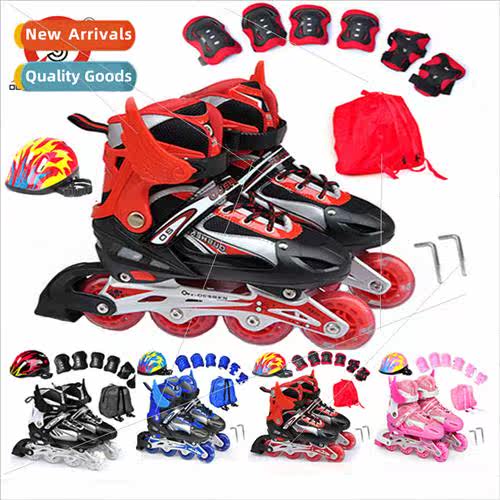 Adjustable flash children inline skates full set of boys and