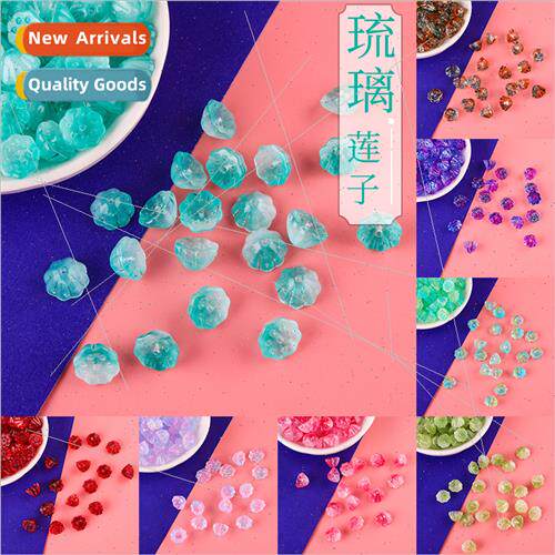 New glazed lotus handmade diy color gradient jewelry pendant