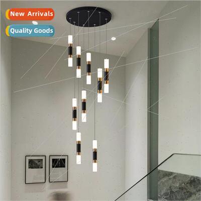 Staircase chandelier long chandelier duplex minimalist rotat