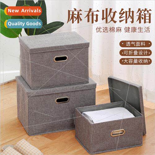 Clothes Storage Box Bedroom Foldable Cotton nen Organizer Ho