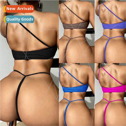 2022Europe New Bikini Swimsu One Shoulder Sexy Backless Swim