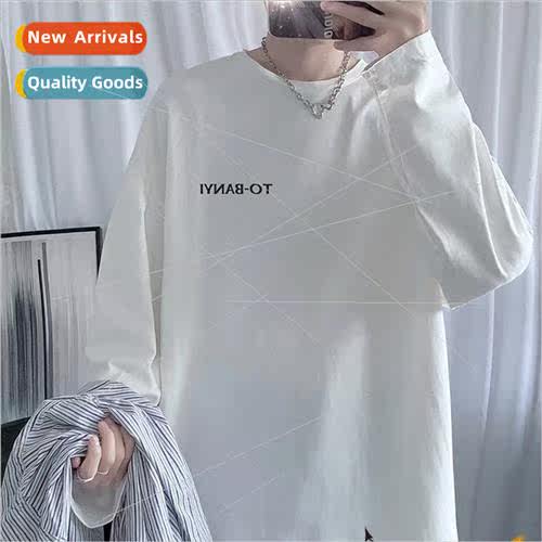 cotton long-sleeved t-shirt men spring fall  bottoming shirt