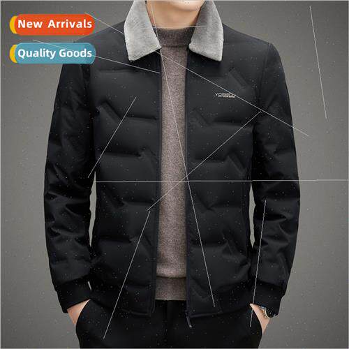 Business men winter down jacket short hair collar fashion ca