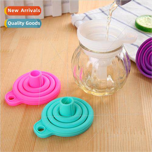 Kchen oil drain collapsible retractable long neck funnel can