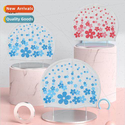 Swimming cap waterproof printing men and women adults and ch