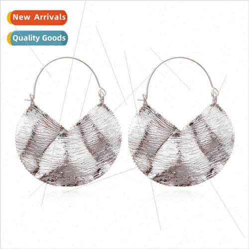 New simple geometric texture earrings retro fashion alloy ea