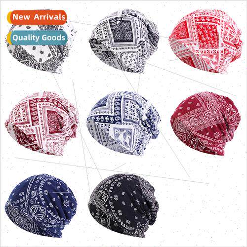 Autumn winter warm couple set head cap Printed pile cap neck