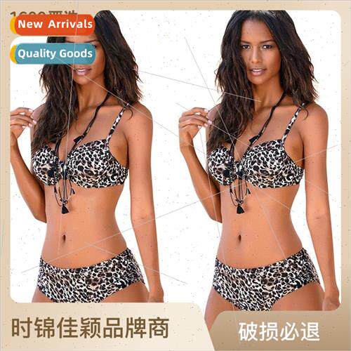 2022 New Bikini Sexy Leopard Print High Waist Swimsu Swimsu