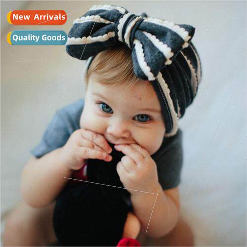 ins children hats  cotton baby bow tie Indian hat striped fa