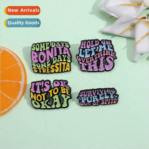 Europe Uned States new colorful dopamine letters brooch crea
