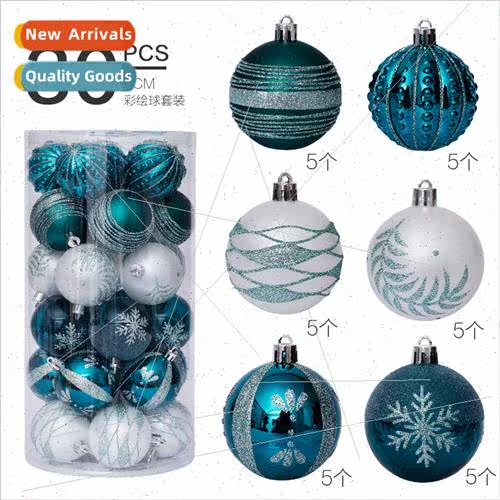 Christmas Decorations 6cm/30pcs Green Whe Painted Christmas