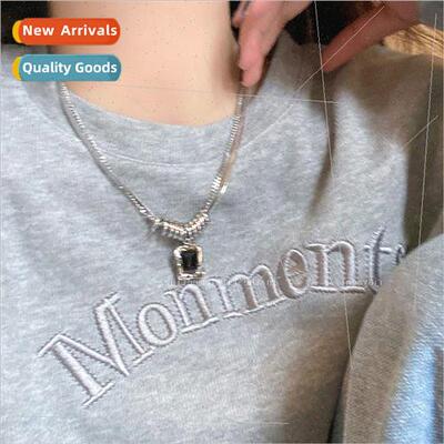 New fall winter tanium steel zirconia double layer sweater n