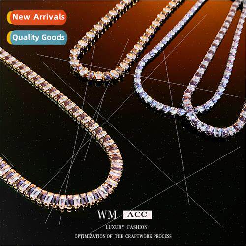 Fashion Zirconia Square Snap Necklace Fashion Chain Necklace