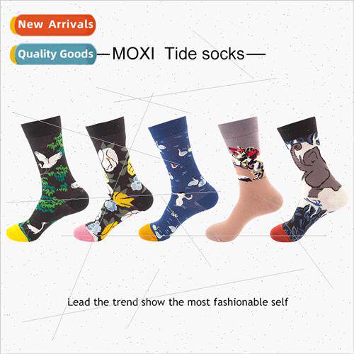 Ins couple cartoon printing socks Europe American nd socks H