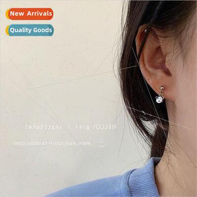 Korea ins simple asymmetric cute bear earrings female tide s