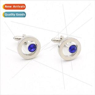 blue whe shape fashion cuff eye round cufflinks mple crystal