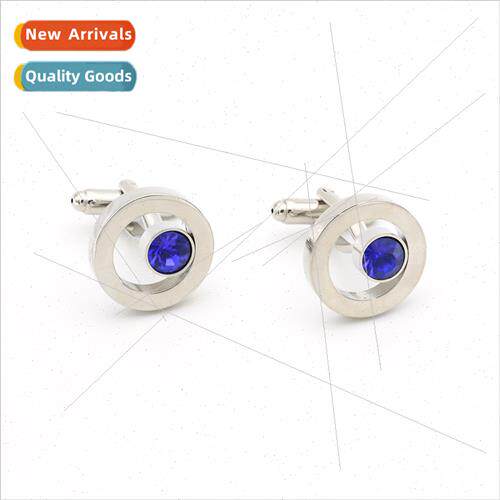 mple fashion round blue whe crystal cufflinks eye shape cuff