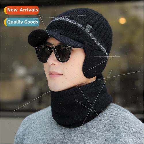 Knted hat men winter padded warm men woolen cap autumn winte