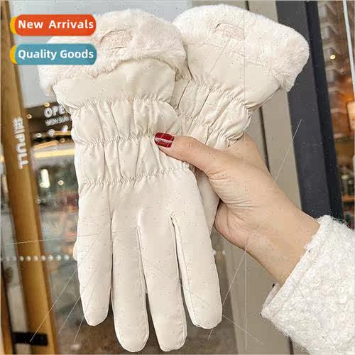 Gloves female winter warm Korea anti-slip can touch screen r