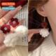 female earrings winter sweet Cute flower hairball